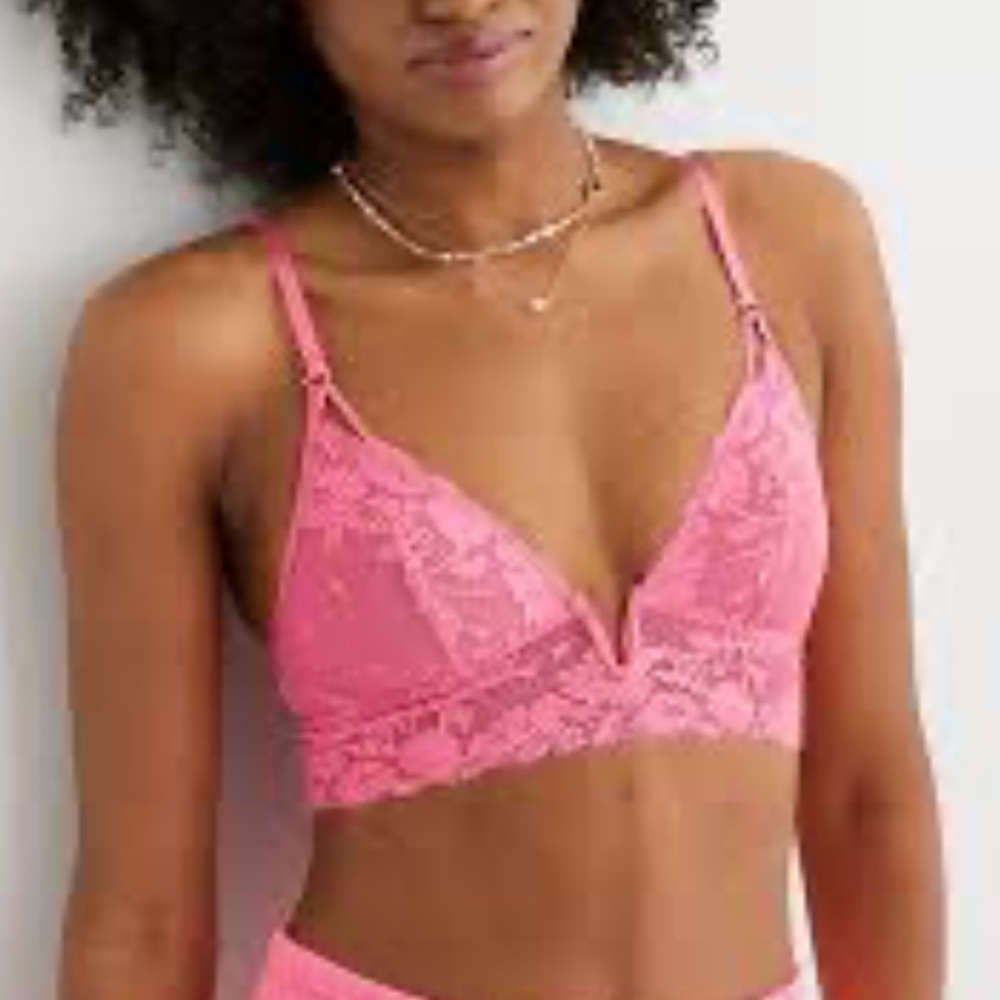 Aerie Wildflower Lace Triangle Bralette  NWT